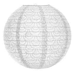 Abat-jour boule papier DENTELLE coloris blanc 30 x 35 cm - 4MURS