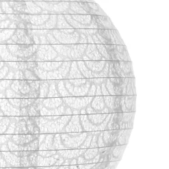 Abat-jour boule papier DENTELLE coloris blanc 30 x 35 cm - 4MURS