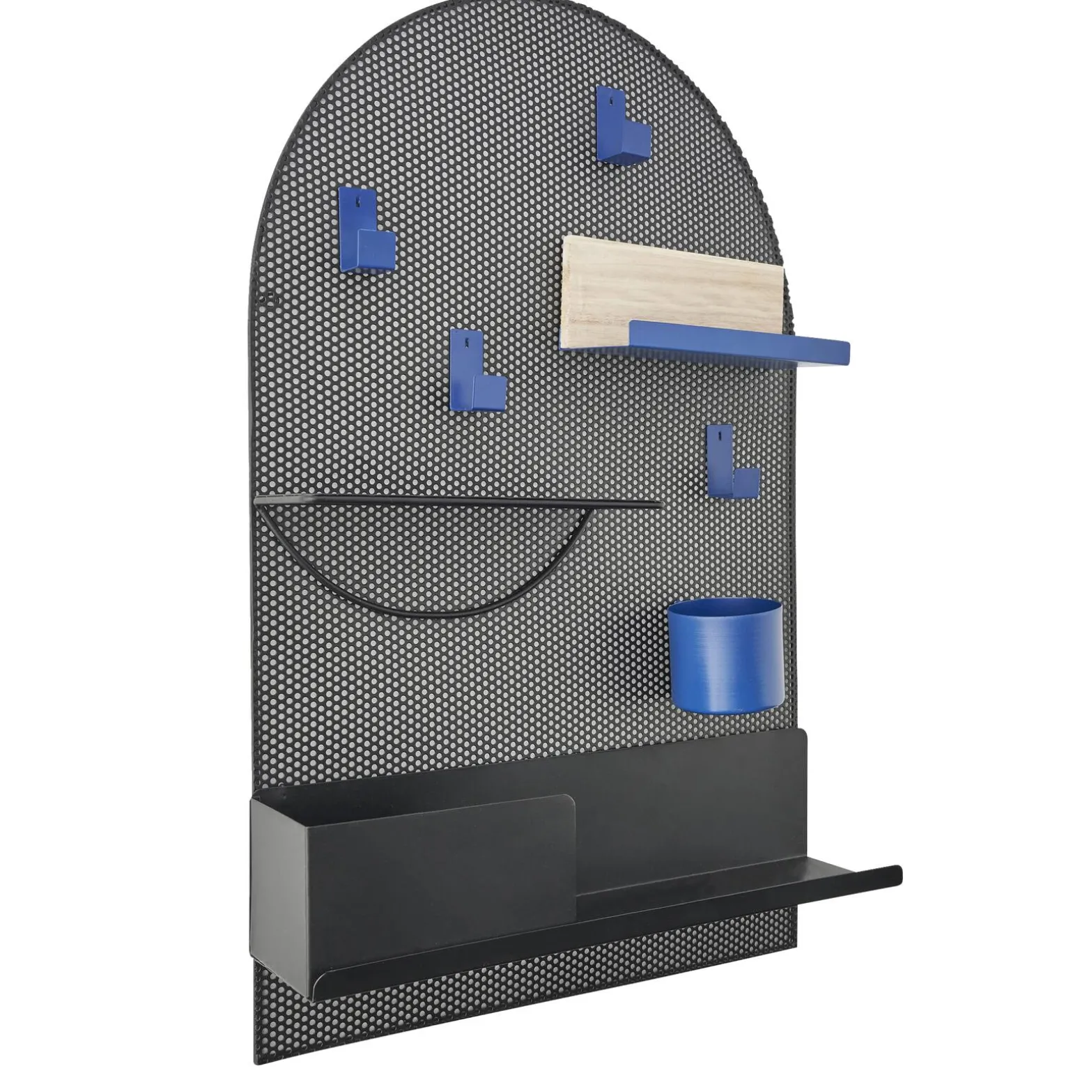 Amadeus Cades Etagère métallique BRADY Noir / bleu / bois - 4MURS