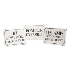 Amadeus Cades Plaque métal FAMILY TIME coloris blanc - 4MURS