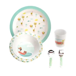 Amadeus Cades Set repas MARCEL coloris blanc / vert - 4MURS