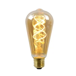 Ampoule LED E27 25W POIRE TORSADE AMBRÉ DIMABLE jaune 14,6 x 6,4 cm
