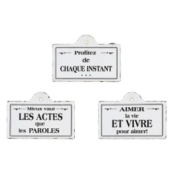 Atmosphera Déco murale métal LIFE coloris blanc - 4MURS