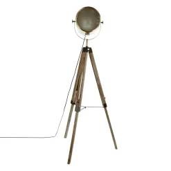 Atmosphera Lampadaire PROJECTEUR or et bois 150 x 25 cm - 4MURS