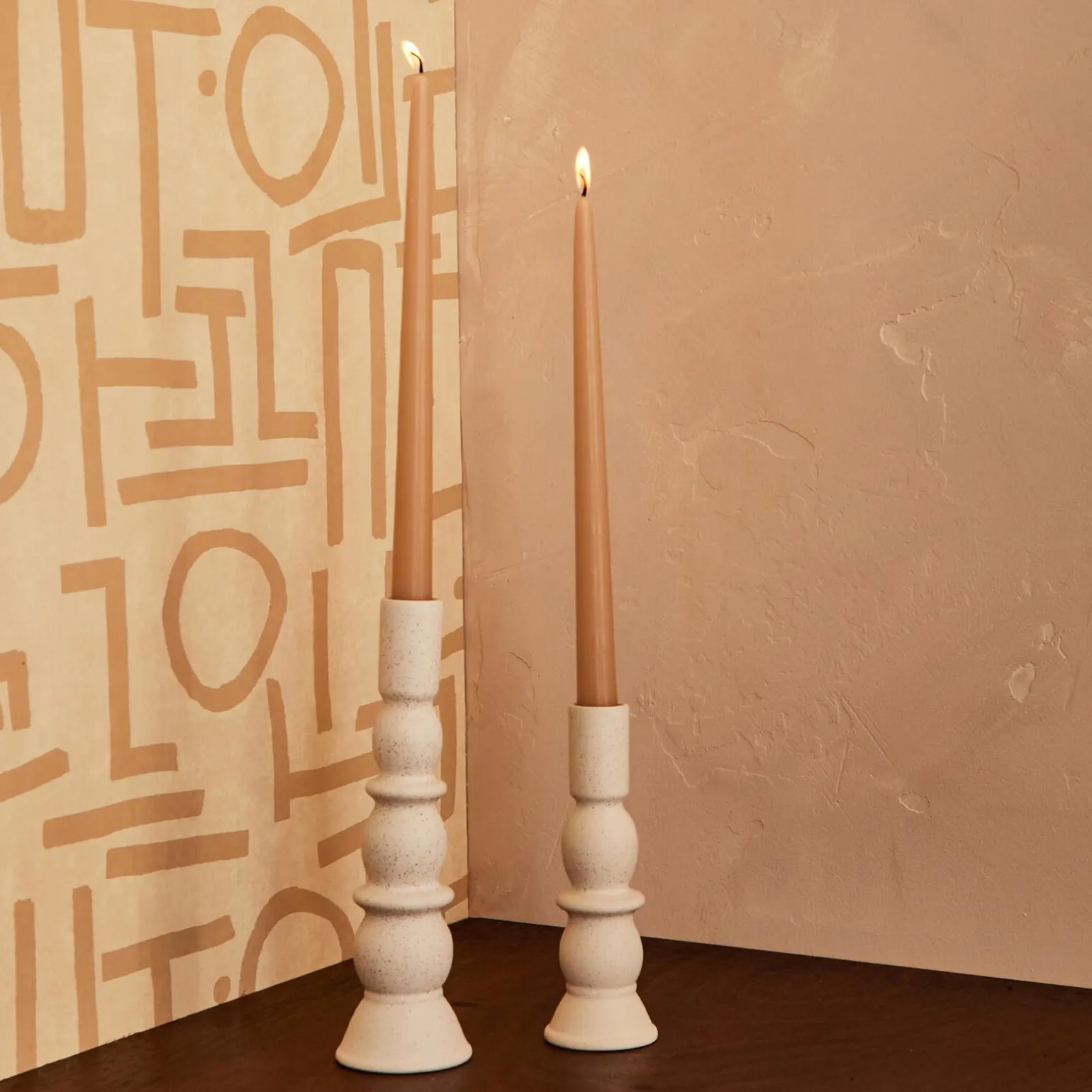 Bougeoir GLAZE coloris blanc cassé - 4MURS