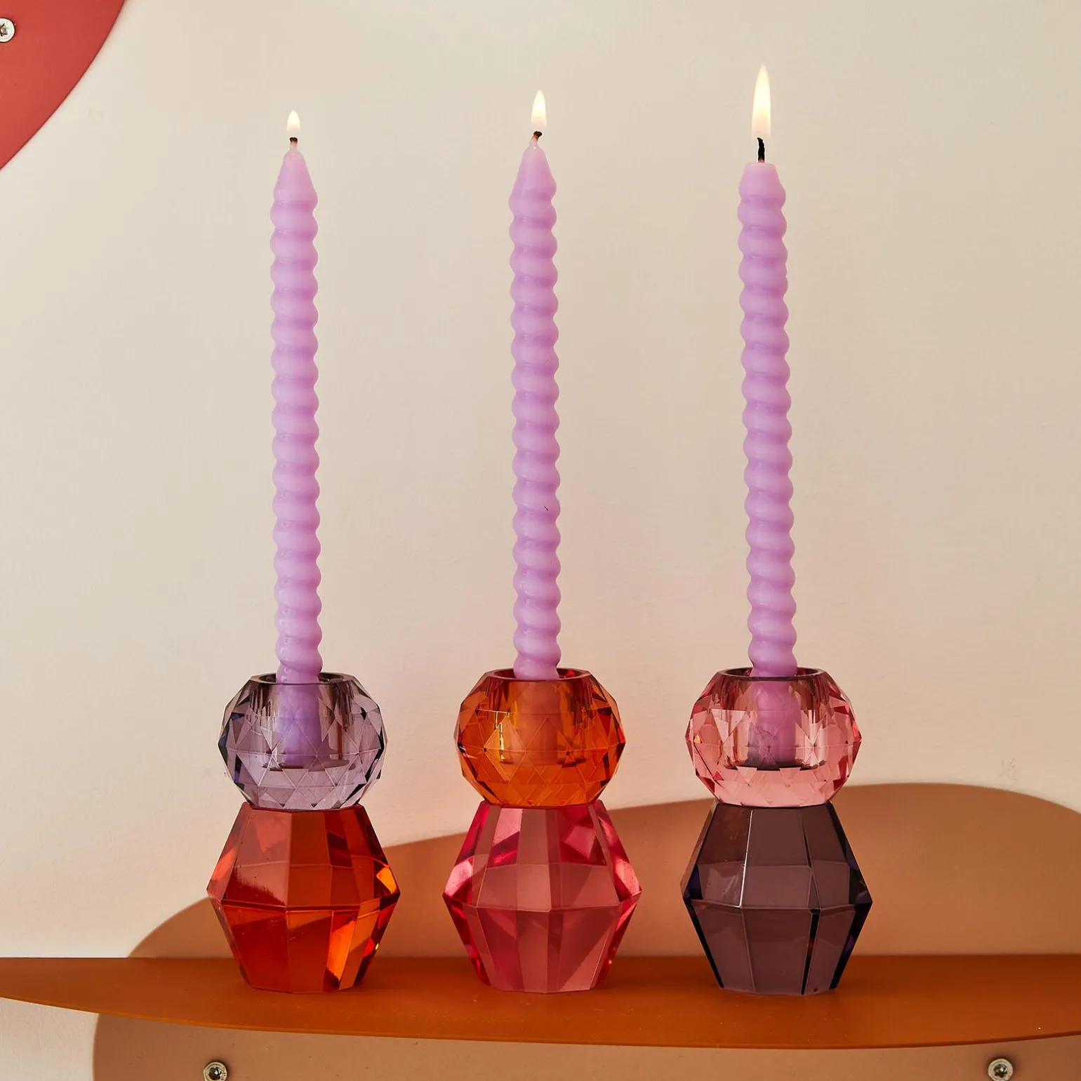 Bougeoir KOLLONI coloris Orange, violet, rose - 4MURS