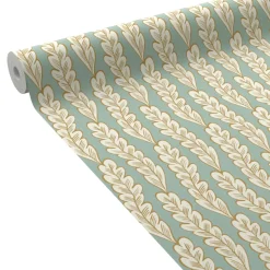 Caselio Papier peint intissé OLÉA vert de gris et doré - 4MURS