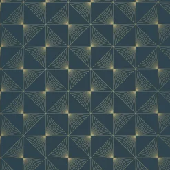 Caselio Papier peint intissé DELORES bleu paon et doré - 4MURS