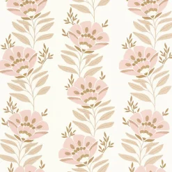 Caselio Papier peint intissé SERAPHINA rose poudré et beige - 4MURS