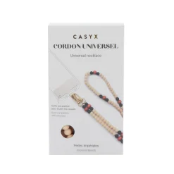 CASYX Cordon de téléphone UNIVERSEL PERLES IMPERIALES beige - 4MURS