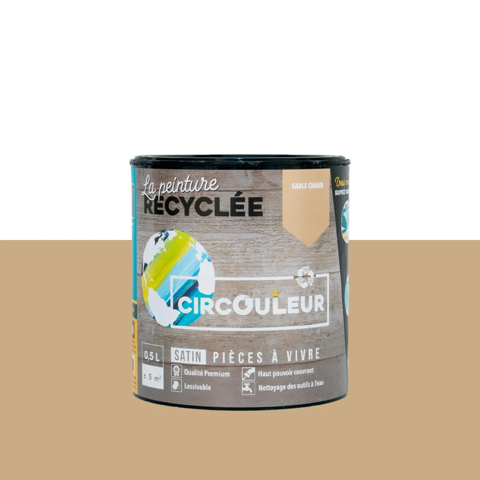 CIRCOULEUR Peinture Peinture sable chaud Satiné 0,5 L - 4MURS