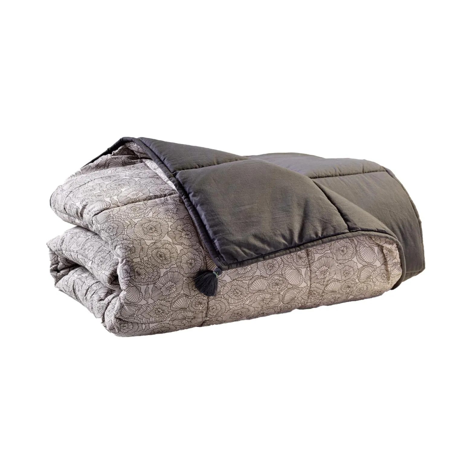 Constelle Plaid coton EKHI coloris gris beige - 4MURS