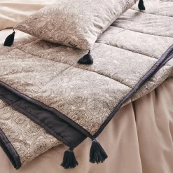 Constelle Plaid coton EKHI coloris gris beige - 4MURS