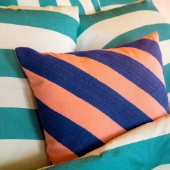 Coussin GATSBY coloris bleu/pêche 45 x 45 cm - 4MURS