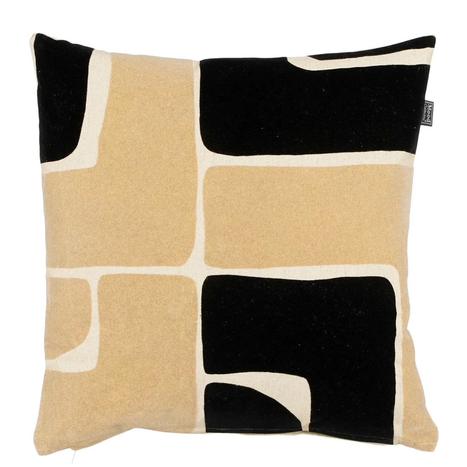 Coussin KUBU coloris noir/beige 50 x 50 cm - 4MURS
