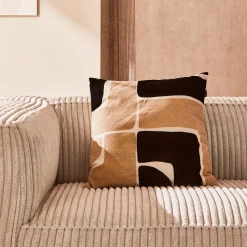 Coussin KUBU coloris noir/beige 50 x 50 cm - 4MURS