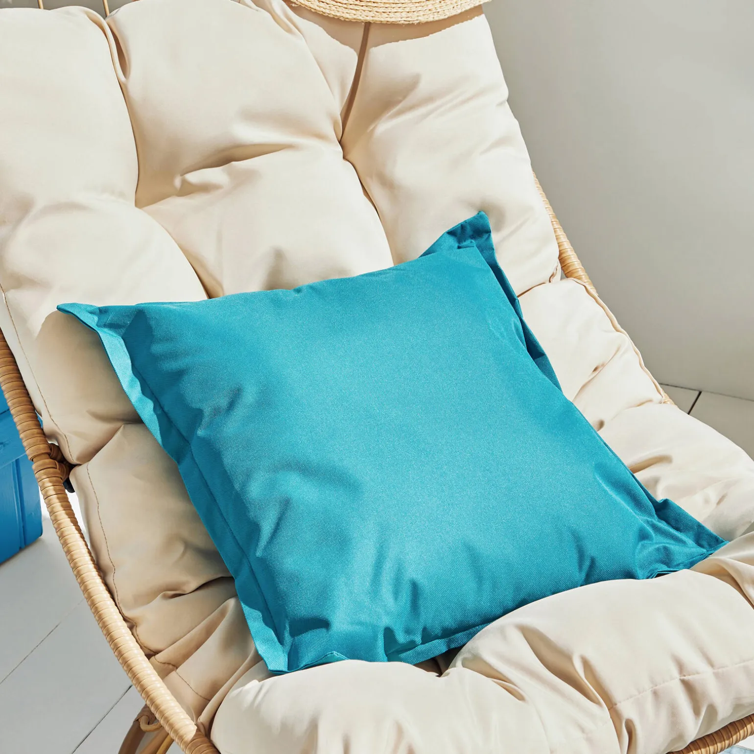 Coussin RYA coloris bleu turquoise 50 x 50 cm - 4MURS