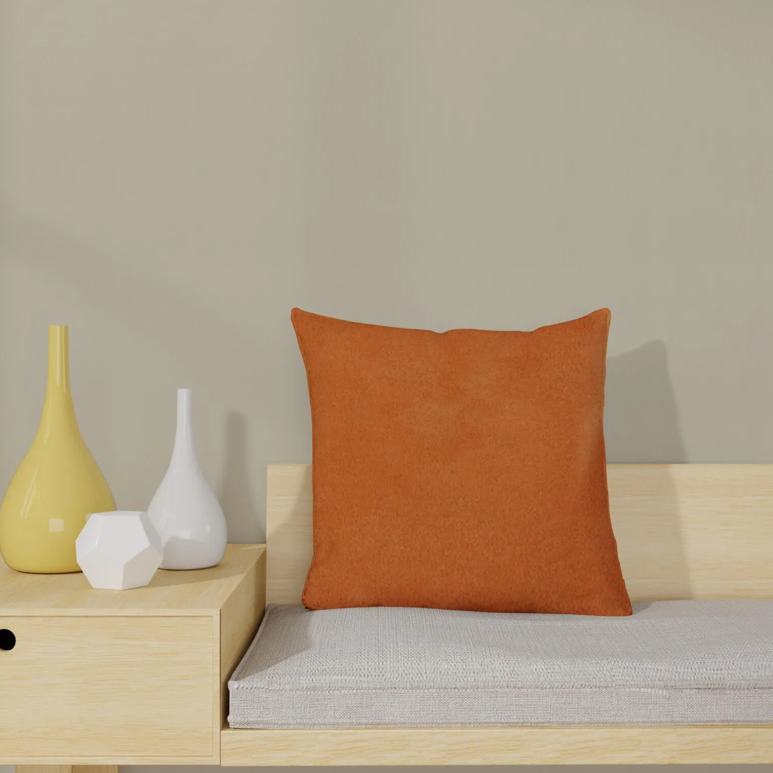 Coussin VELVET coloris jaune ocre 45 x 45 cm - 4MURS