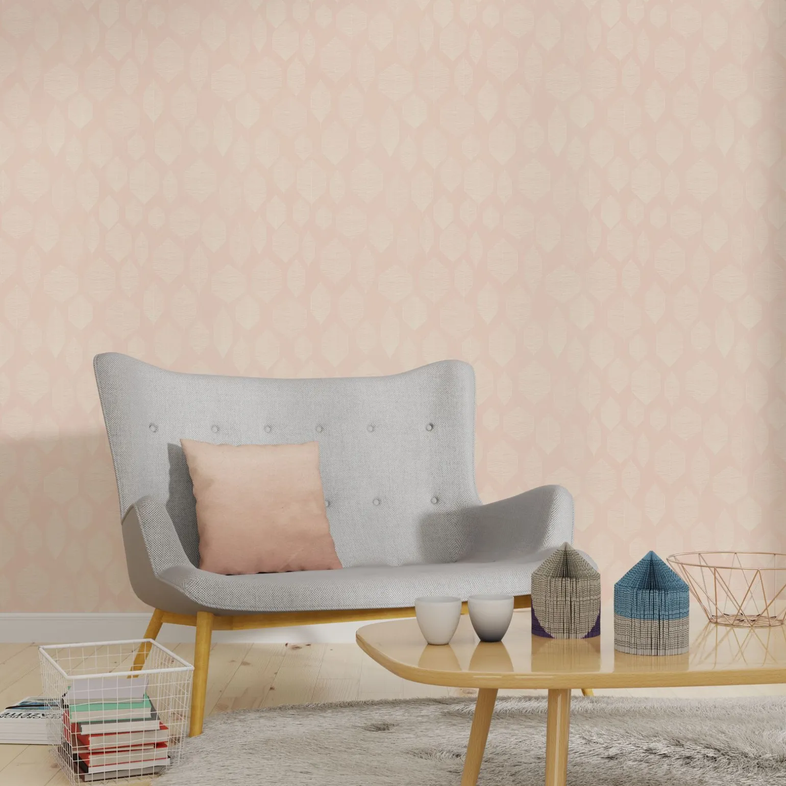 Coussin VELVET coloris rose blush 45 x 45 cm - 4MURS