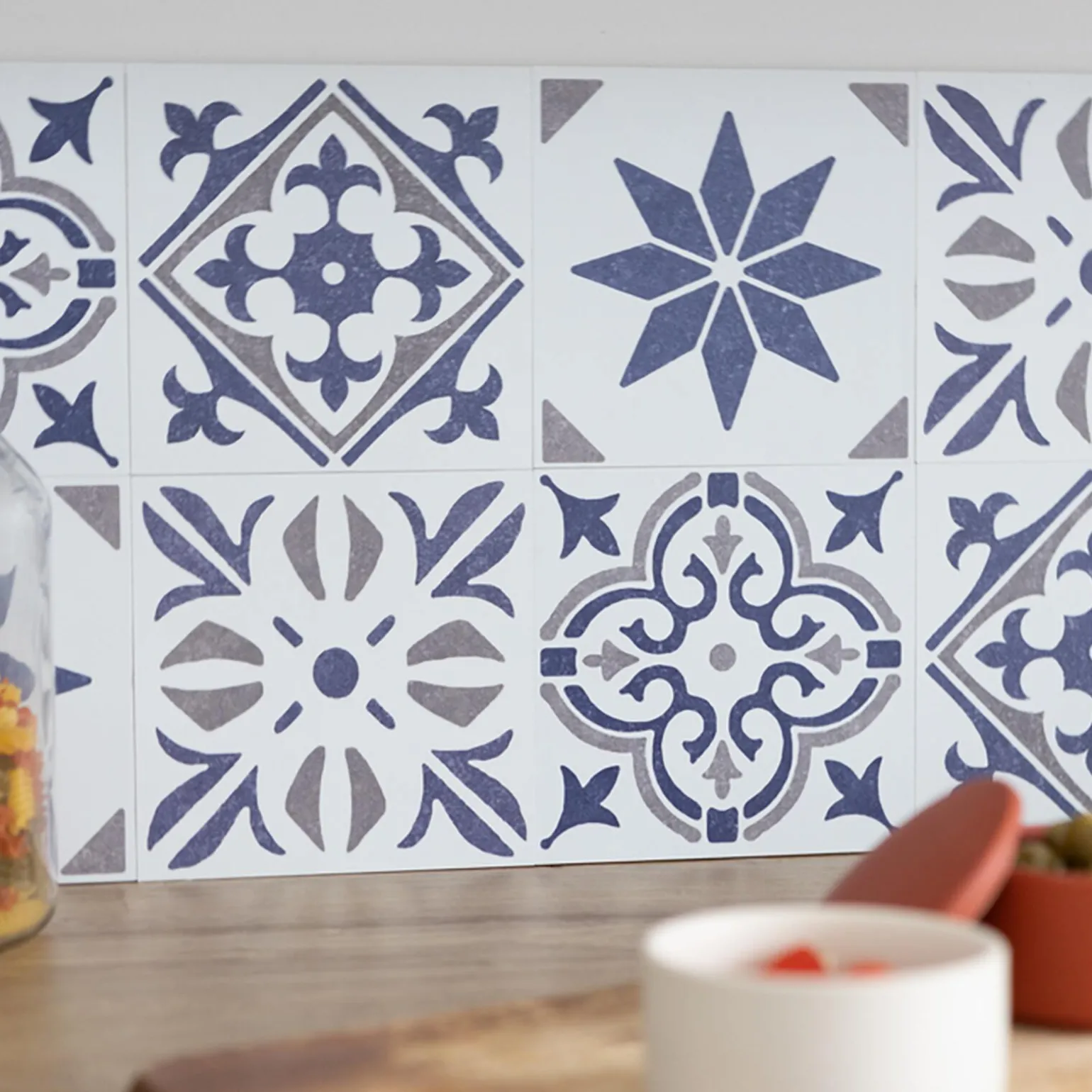 d-c-fix Revêtement adhésif MINI WALL TILES JAMILA BLUE bleu - 4MURS