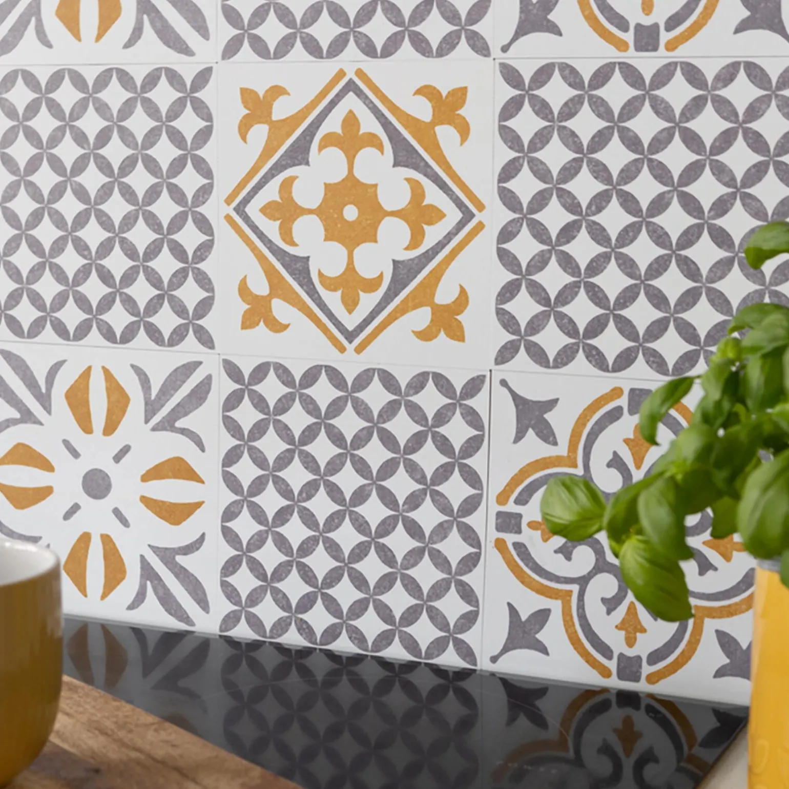 d-c-fix Revêtement adhésif MINI WALL TILES CUBIA GOLD or - 4MURS