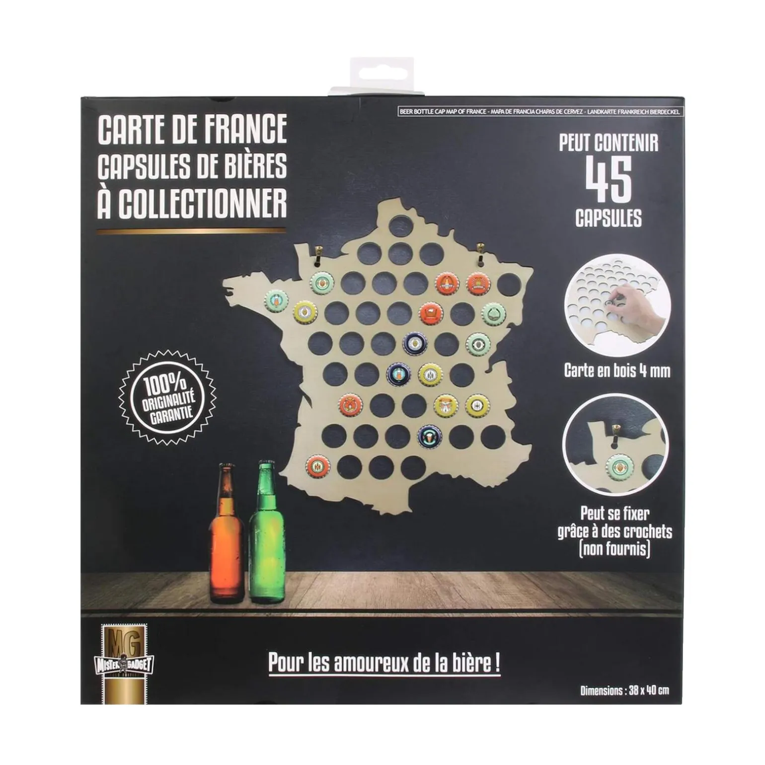 Déco murale MAP BIERE coloris bois - 4MURS
