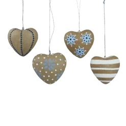 Décoration à suspendre BOULE CRAFT COEUR coloris brun - 4MURS