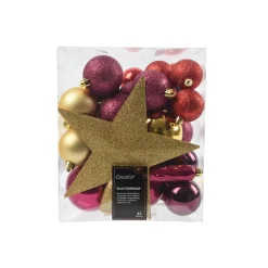 Décoration à suspendre BOULES PAILLETTES MIX Bordeaux, or - 4MURS