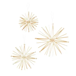 Décoration à suspendre LOT 3 FLOCONS coloris paille - 4MURS