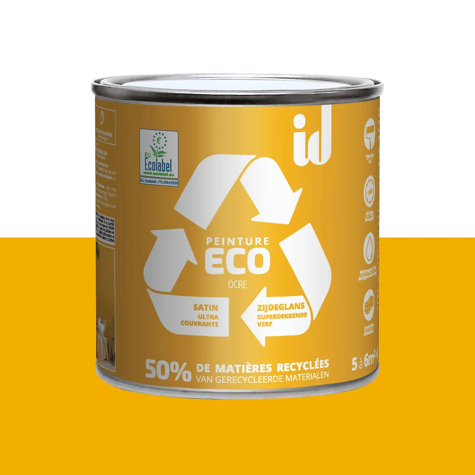 ECO ID Peinture ECO Peinture ocre Satiné 0,5 L - 4MURS