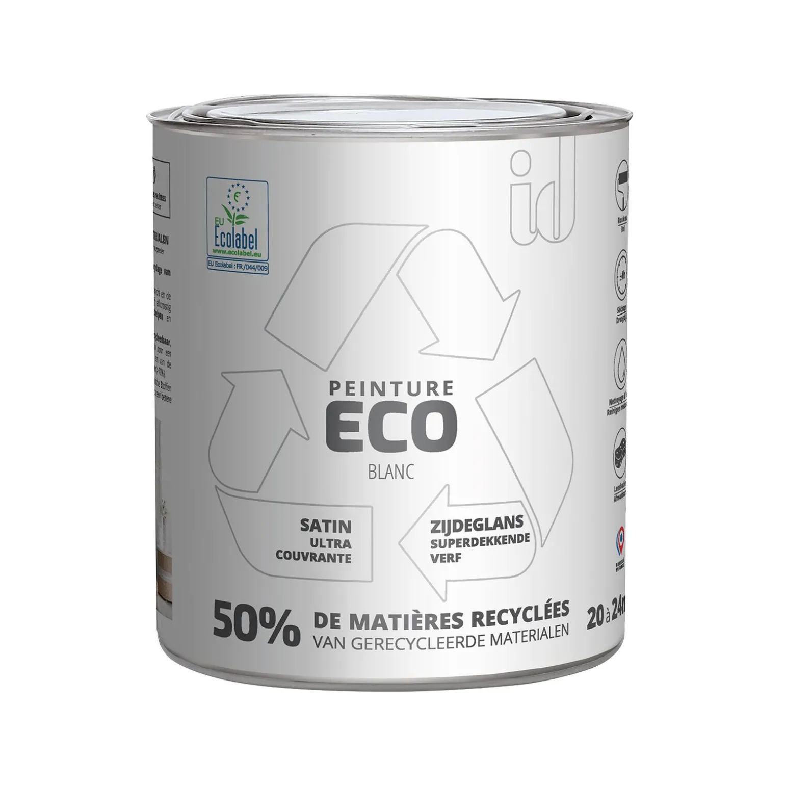 ECO ID Peinture ECO Peinture blanc Satiné 2 L - 4MURS