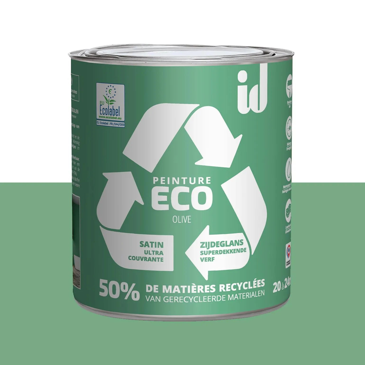 ECO ID Peinture ECO Peinture olive Satiné 2 L - 4MURS
