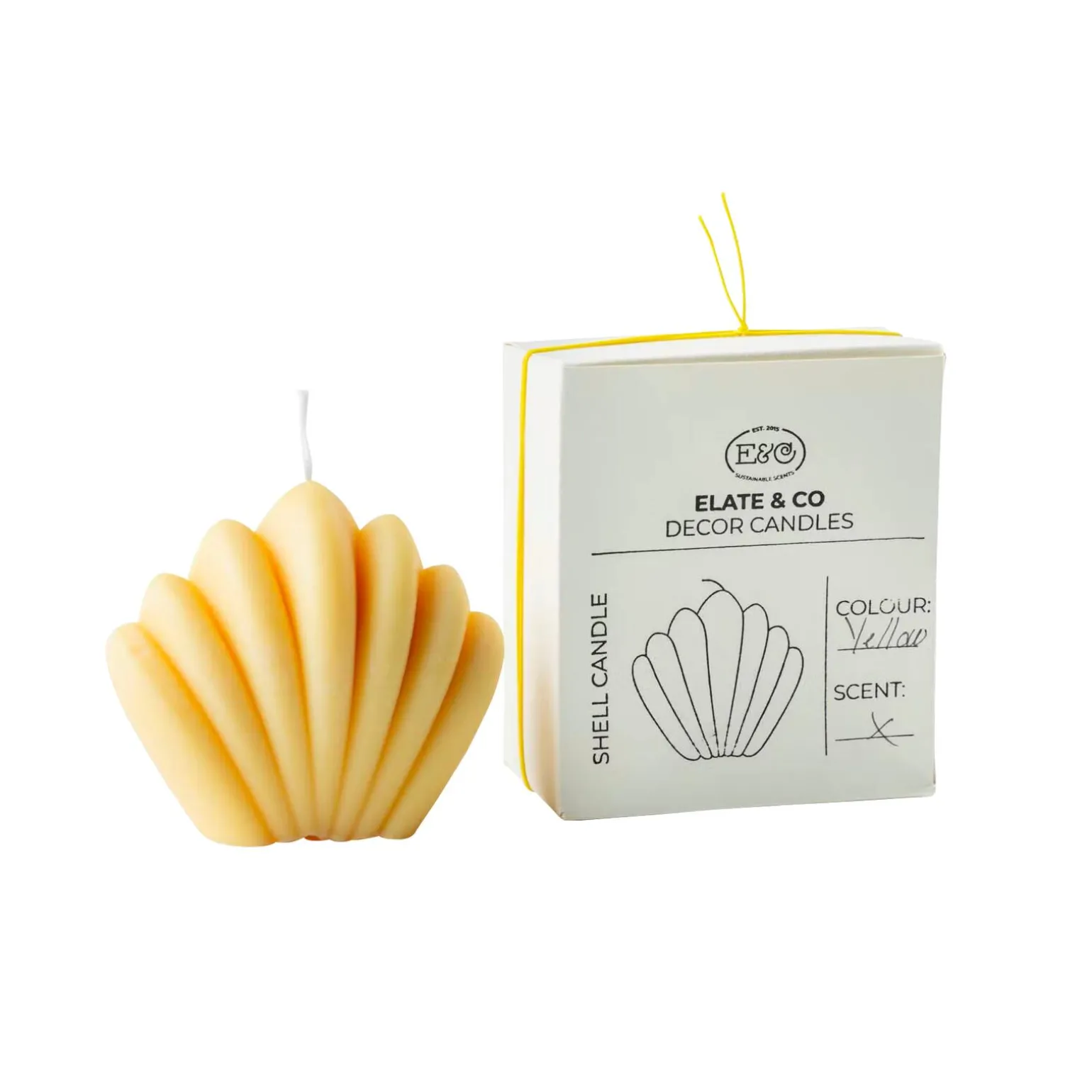 Elate & Co Bougie SHELL coloris jaune - 4MURS