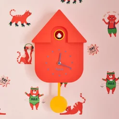 Fisura Horloge MAISON COUCOU coloris rouge - 4MURS