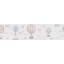 Frise intissée AIR BALLOON beige taupe, rose et bleu - 4MURS