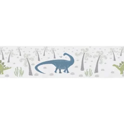 Frise intissée DINOS coloris vert kaki et bleu - 4MURS