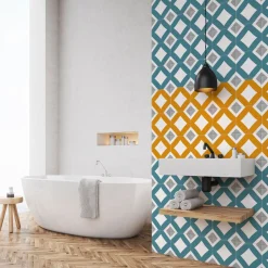 Grosfillex Revêtement adhésif SOCHIC SQUARE KARRO jaune - 4MURS