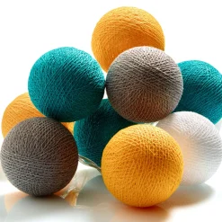 Guirlande lumineuse boule VINTAGE coloris jaune moutarde - 4MURS