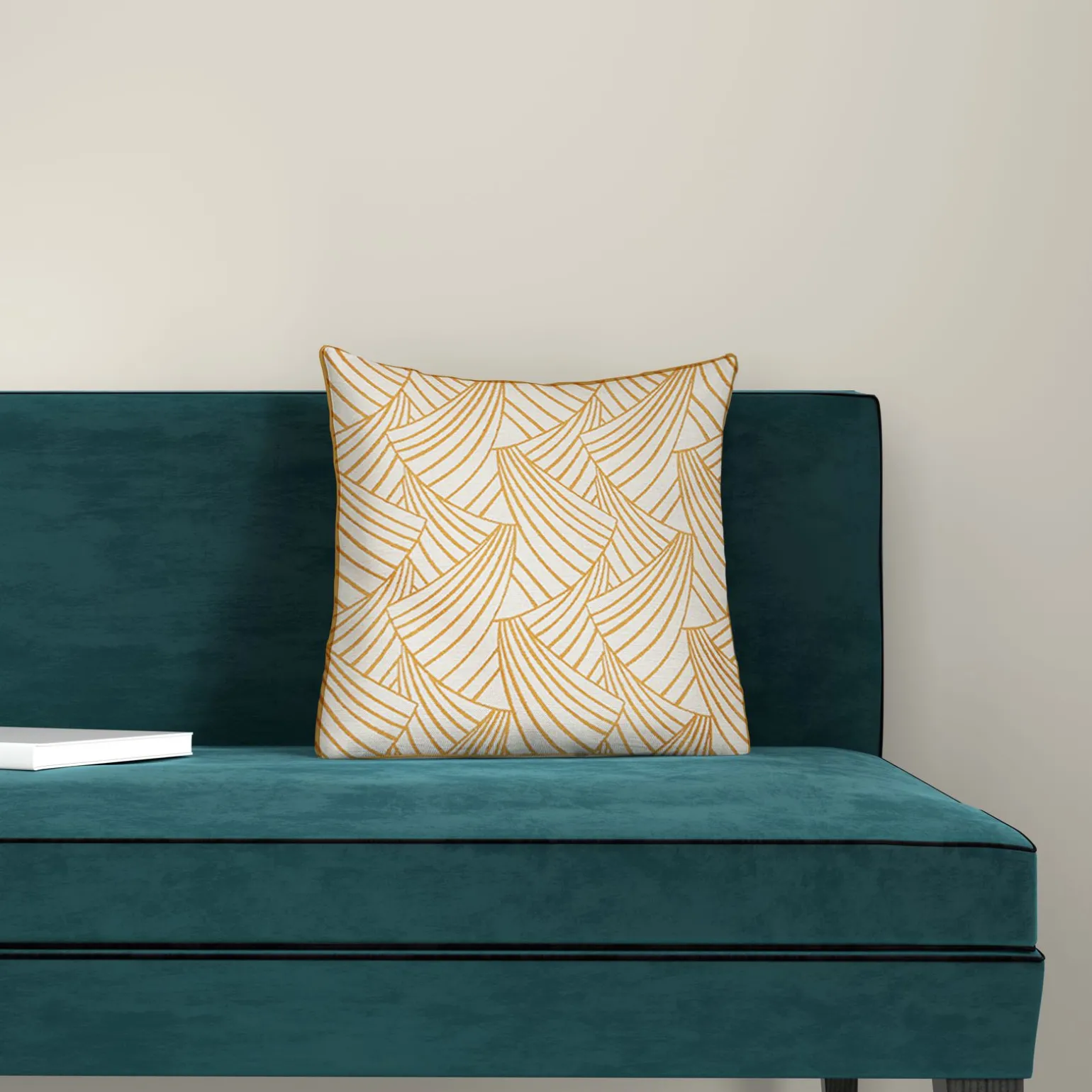 Housse de coussin ARDECO coloris jaune/blanc 40 x 40 cm - 4MURS