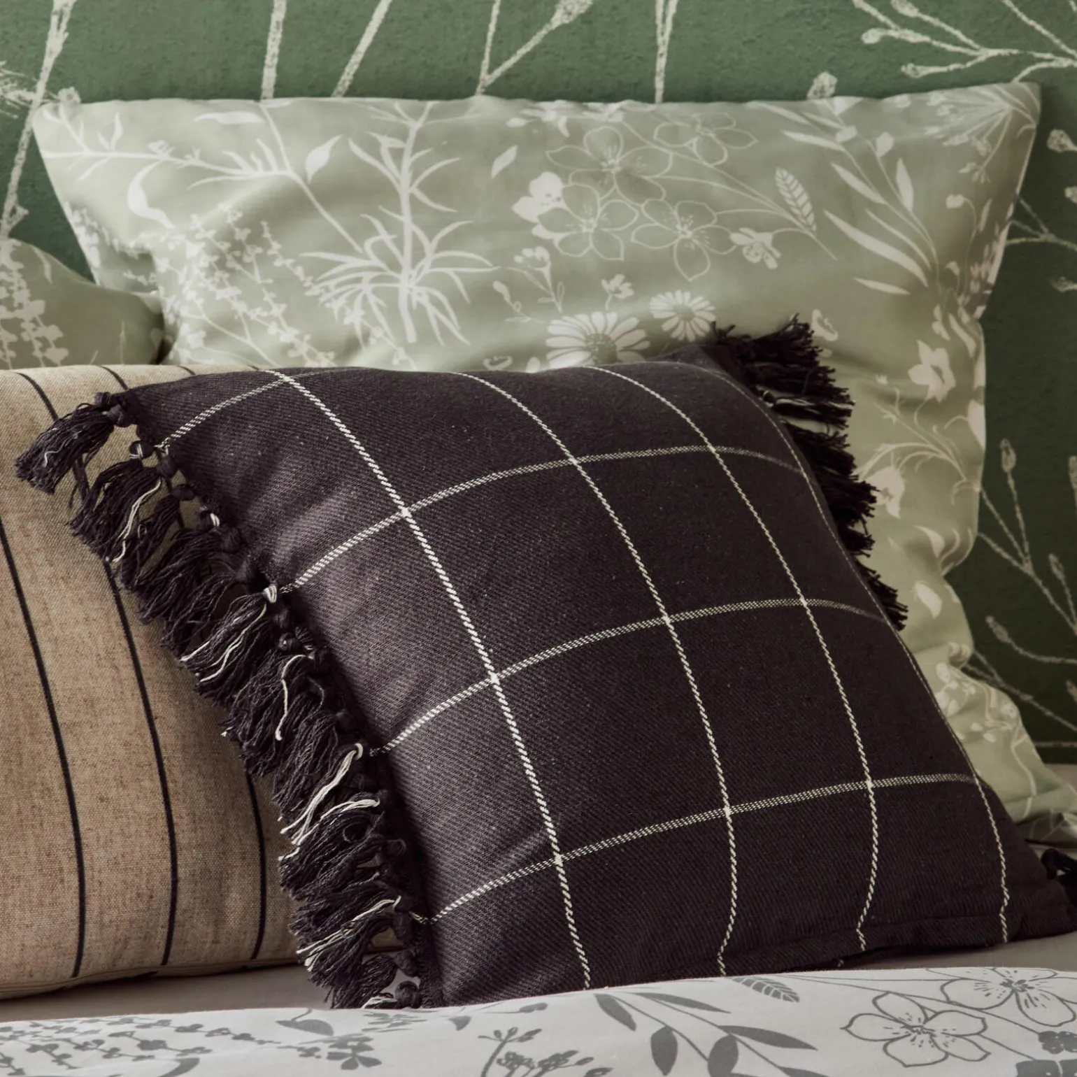 Housse de coussin PAOLO coloris anthracite 40 x 40 cm - 4MURS
