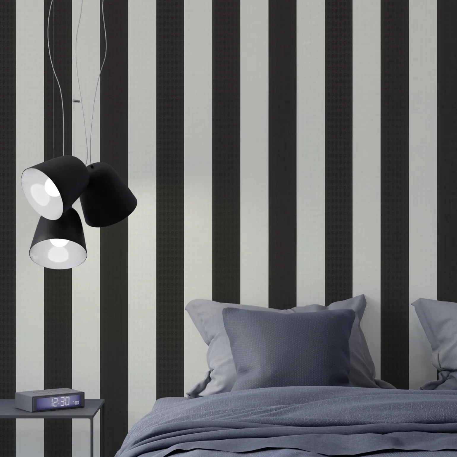 KARL LAGERFELD Papier peint intissé STRIPES noir - 4MURS
