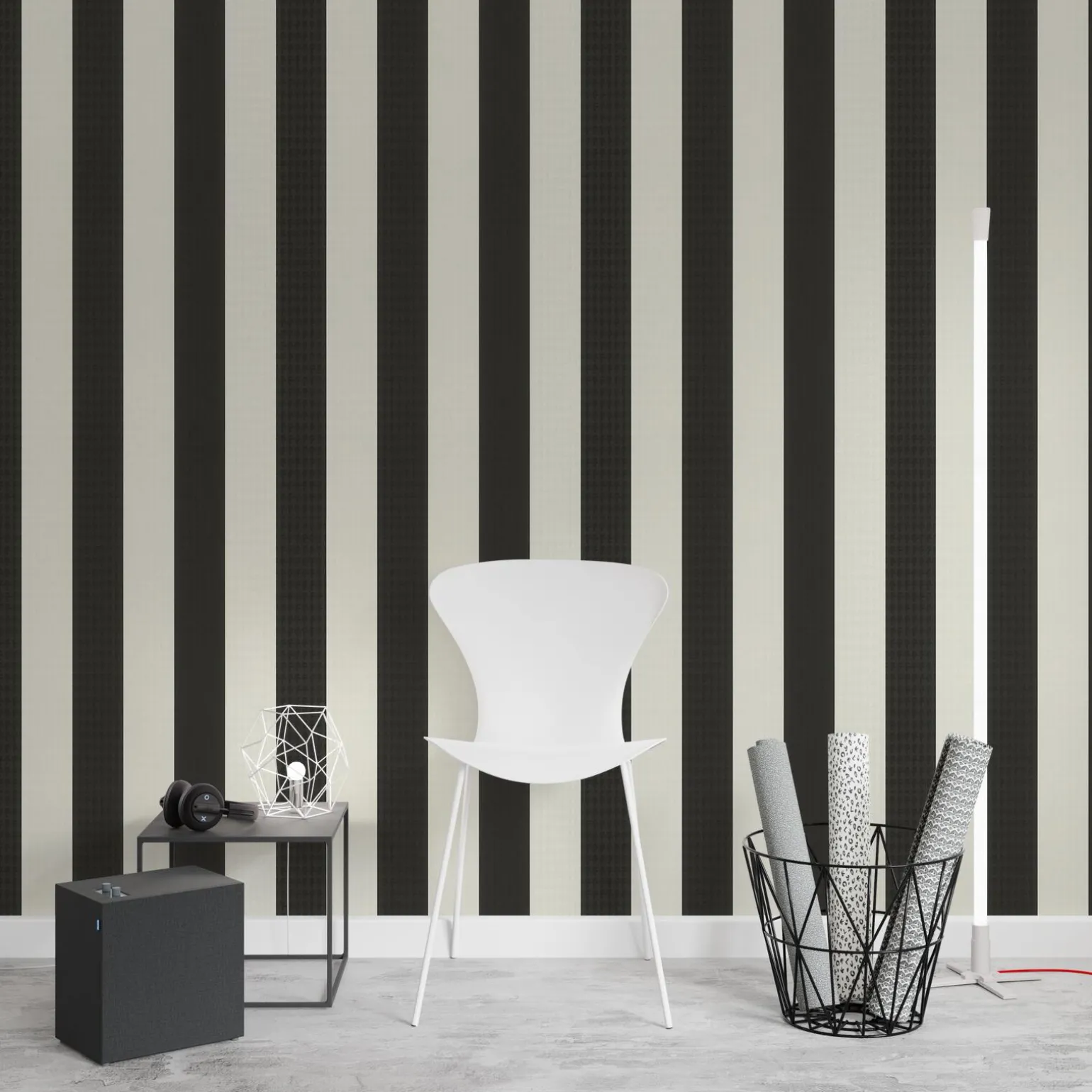 KARL LAGERFELD Papier peint intissé STRIPES noir - 4MURS