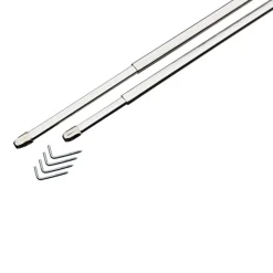 Kit barre à rideau vitrage VITRAGE PLAT argent de 40,0 à 60 cm - 4MURS