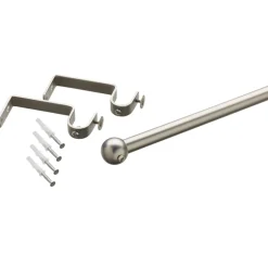 Kit barre à rideaux RONDINA nickel satin 1,6 cm 180 cm - 4MURS