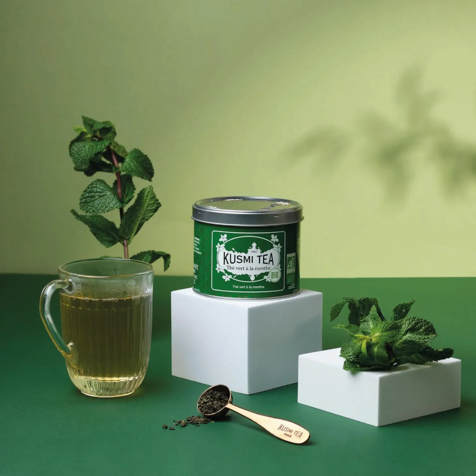 KUSMI TEA Thé vert en vrac MENTHE BIO - 4MURS
