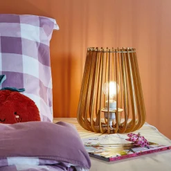 Lampe à poser ELSA coloris bois clair 29 x 25 cm - 4MURS