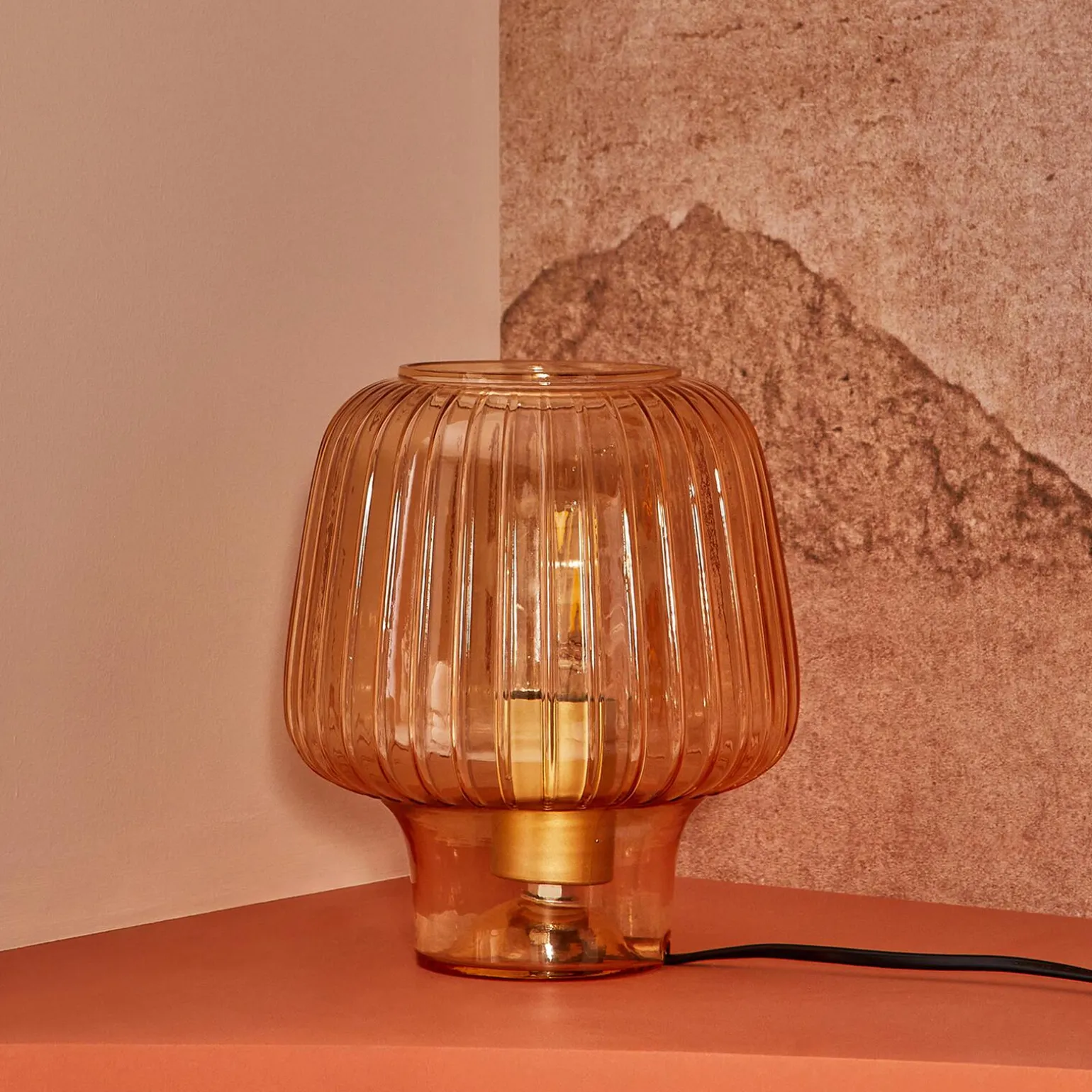Lampe à poser HOLEO coloris ambre 21 x 18 cm - 4MURS