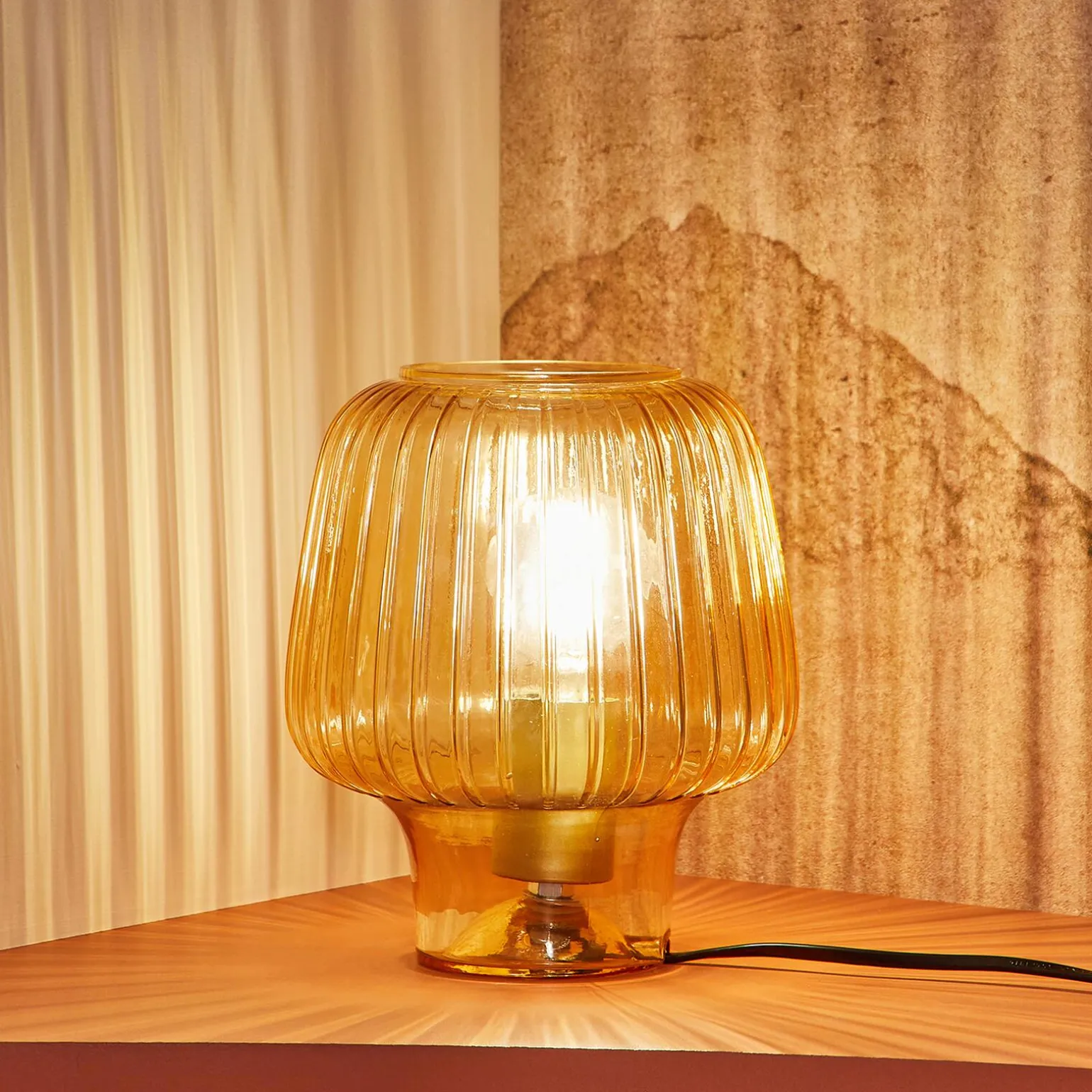 Lampe à poser HOLEO coloris ambre 21 x 18 cm - 4MURS
