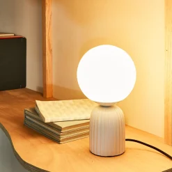 Lampe à poser PENELOPE coloris blanc 26,5 x 15 cm - 4MURS