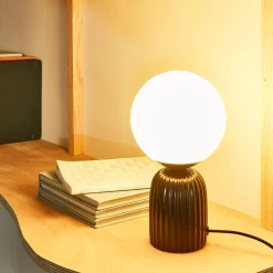 Lampe à poser PENELOPE coloris noir 26,5 x 15 cm - 4MURS